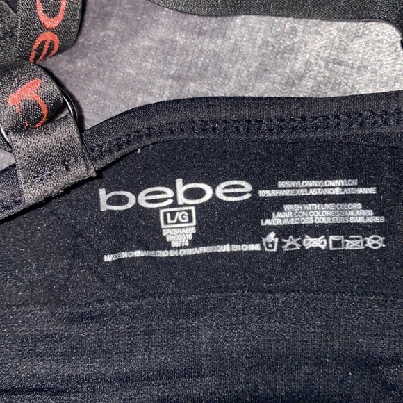 Bebe logo black padded bra  Sz L - Picture 4 of 4